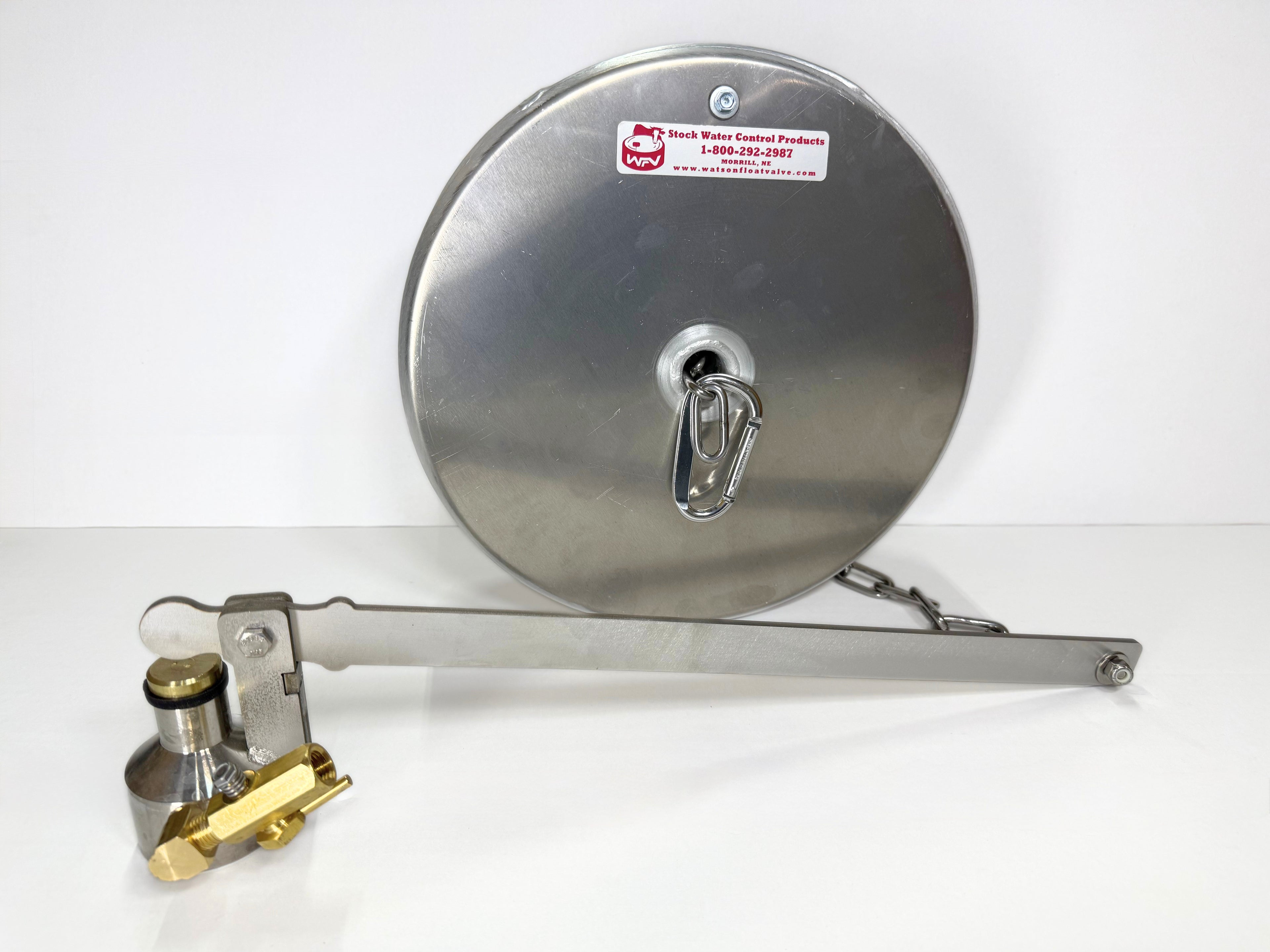 Watson Stainless Valve with Bleeder and 12" x 4" Pan Float with Stainless Chain