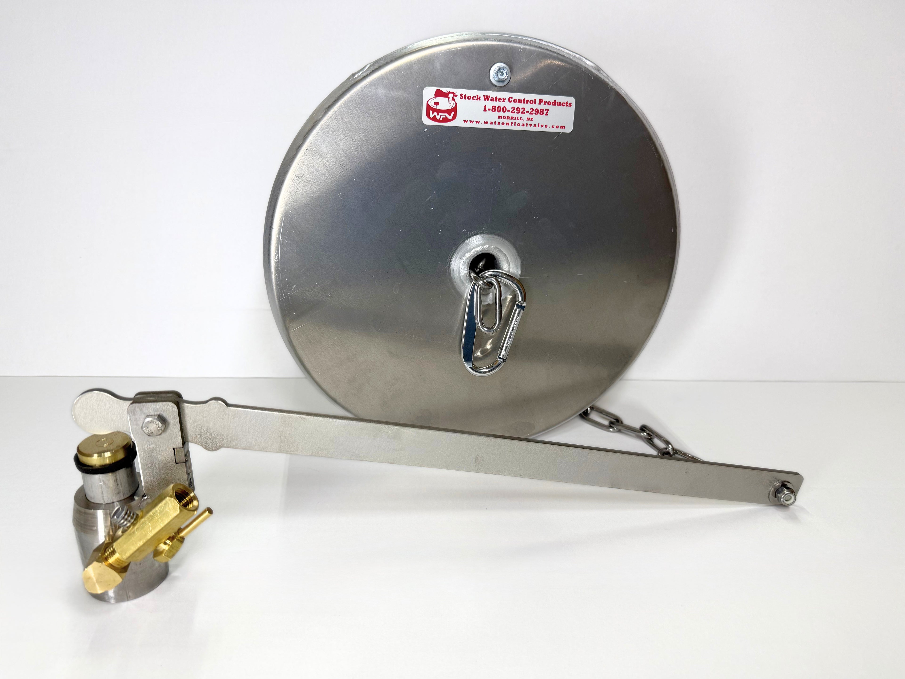 Watson Stainless Valve with Bleeder and 12" x 4" Pan Float with Stainless Chain