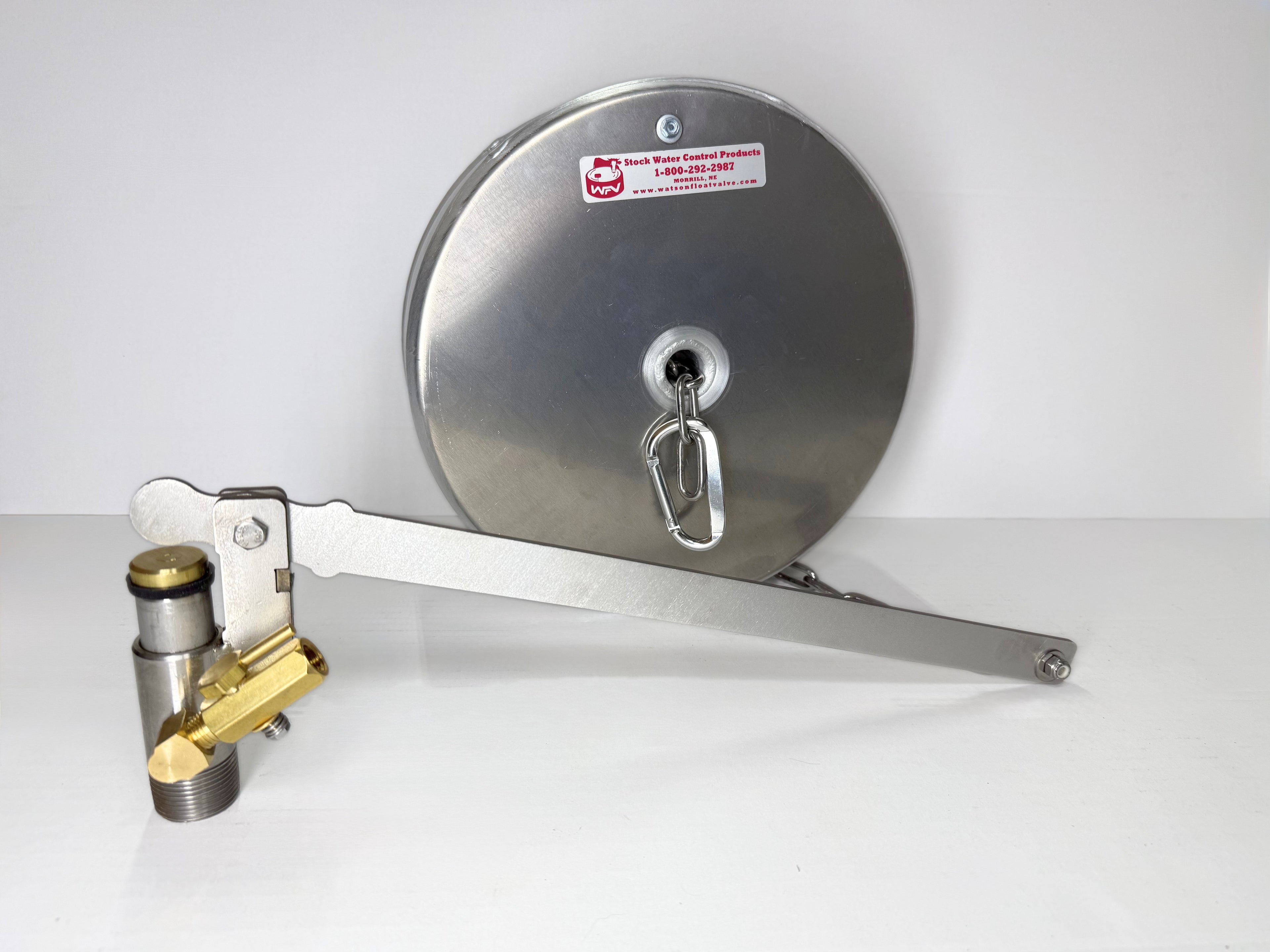 Watson Stainless Valve with Bleeder and 12" x 4" Pan Float with Stainless Chain