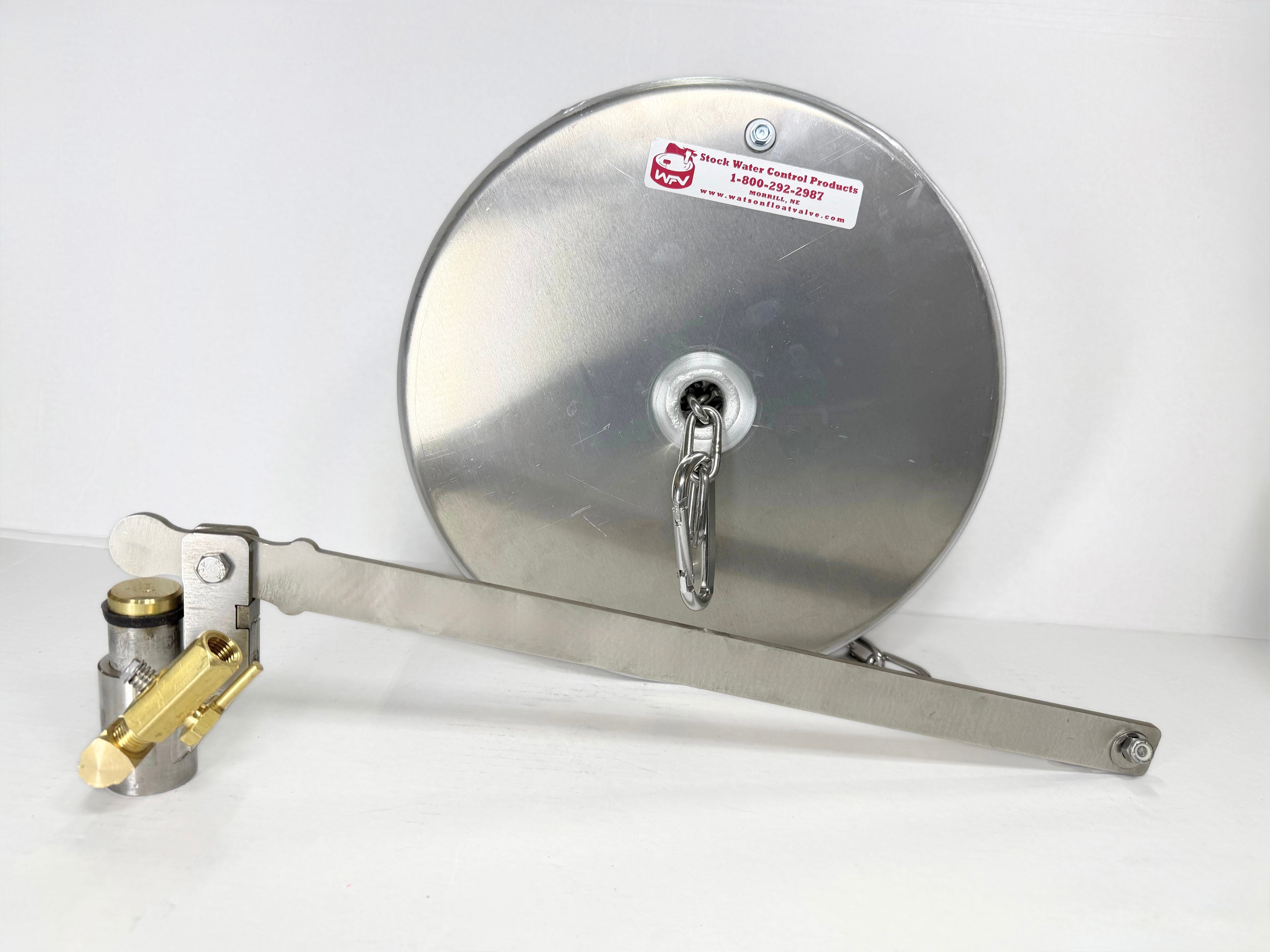 Watson Stainless Valve with Bleeder and 12" x 4" Pan Float with Stainless Chain